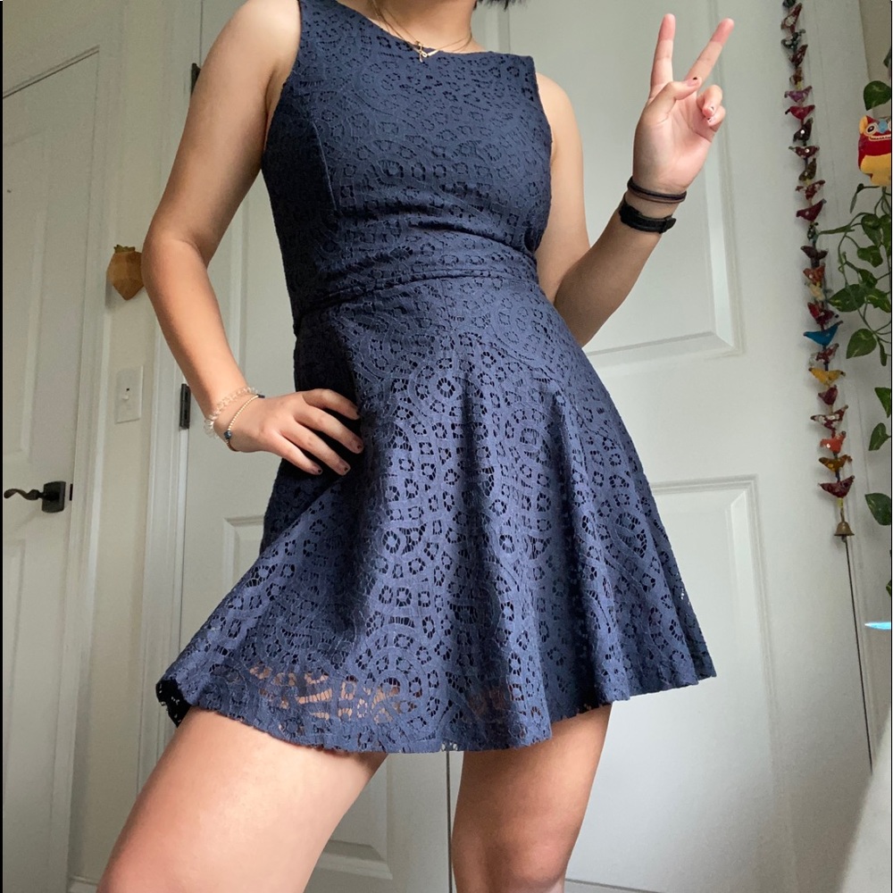 J. Crew Navy Eyelet Dress
